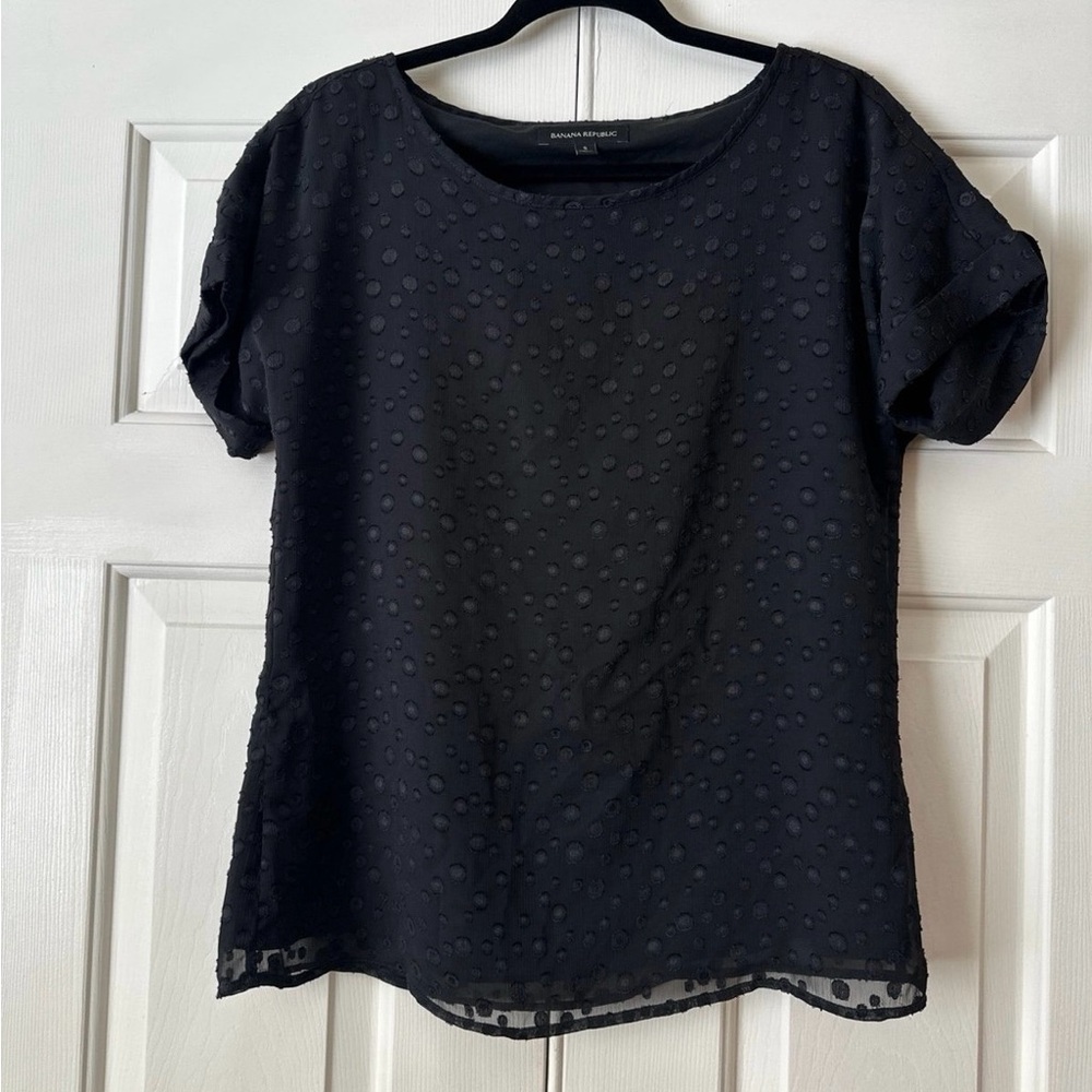 Banana Republic Black Textured Women's Top